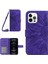 Iphone 12 Pro Max HT04 Için Cilt Touch Ayçiçeği Kılıf Cüzdan Stand Pu Deri Kapak Omuz Askılı-Dark Mor (Yurt Dışından) 1