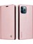 Iphone 12/12 Pro Telefon Kılıfı YK-001 Anti-Shock Anti-Shock Kapak Giyim Dayanıklı Manyetik Otomatik Absorbed Pu Deri Flip Cüzdan Kılıfı Stand-Rose Gold (Yurt Dışından) 1