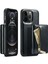 Iphone 12 Pro Max 2'de 2-1 Arada Pu Deri Kapalı Pc+Tpu Şok Geçirmez Geri Kickstand Magnetic Seyir Çıkarılabilir Fermuar Cüzdan Telefon Kapak Black (Yurt Dışından) 1