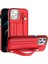 Iphone 12/12 Pro Kickstand Case Yb Deri Kaplama Serisi-5 Kart Tutucu Tpu Telefon Kapak-Kırmızı (Yurt Dışından) 1