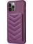 Iphone 12 Pro Max Slim Fit Wave Doku Telefon Kılıf Kart Tutucu Kickstand Tpu+Pu Deri Telefon Kabuk-Dark Mor (Yurt Dışından) 1