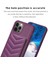 Iphone 12 Pro Max Slim Fit Wave Doku Telefon Kılıf Kart Tutucu Kickstand Tpu+Pu Deri Telefon Kabuk-Dark Mor (Yurt Dışından) 3
