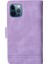 Iphone 12/12 Pro Phone Case Stripes Için Baskılı Cilt Touch Cüzdan Deri Deri Kapak Çoklu Kart Yuvaları Fermuar Cep ile Flip Koruyucu Kılıf -Purple (Yurt Dışından) 3