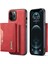 Iphone 12 /12 Pro - Red Için Kickstand ile Seri Pu Deri Manyetik Üç Katlı Cüzdan Telefon Kılıfı (Yurt Dışından) 1