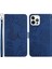 Iphone 12/12 Pro Phone Case Cilt Touch Pu Deri Telefon Kılıfı Şık Kelebekler Baskılı Anti-Drop Folio Flip Kapak Cüzdan Stand-Blue (Yurt Dışından) 2