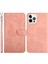 Iphone 12 Pro Maks Cüzdan Için Stand Şok Geçirmez Kasa Cilt Touch Pu Deri Telefon Koruyucu Şık Kelebekler Baskılı Anti-Drop Folio Flip Kapak Strap-Pink ile (Yurt Dışından) 1