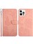 Iphone 12/12 Pro Phone Case Cilt Touch Pu Deri Telefon Kılıfı Şık Kelebekler Baskılı Anti Drop Folio Flip Kapak Cüzdan Stand-Pink (Yurt Dışından) 1