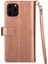 Iphone 12 Pro/12 Deri Telefon Kılıfı Bilek Strap Çok Fonksiyonlu Koruyucu Kılıf Cüzdan Stand Telefon Kapağı Fermuarı Pocket-Rose Altın (Yurt Dışından) 3
