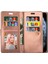 Iphone 12 Pro/12 Deri Telefon Kılıfı Bilek Strap Çok Fonksiyonlu Koruyucu Kılıf Cüzdan Stand Telefon Kapağı Fermuarı Pocket-Rose Altın (Yurt Dışından) 4