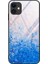 Mermer Cilt Temperli Cam Arka + Tpu Kabuğu Için iPhone 12 Pro Max 6.7 Inç - Mavi Yağlı Boya (Yurt Dışından) 1