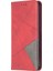 Iphone 12 Pro/12 Için Kart Yuvalı Geometrik Desen Deri Stand Kılıfı - Kırmızı (Yurt Dışından) 2