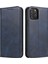 Buzağı Doku Deri Kapağı Iphone 12 Pro Max 6.7 Inç, Manyetik Stand Telefon Kılıf Cüzdanı - Mavi (Yurt Dışından) 1