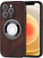 Iphone 12 Pro Max Logo Için Manyetik Kılıf Pu Deri+Pc+Tpu Hibrid Koruyucu Telefon Kapak-Dark Brown (Yurt Dışından) 1