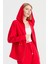 Kadın Kapüşonlu Beli Büzgülü Sweat Kırmızı 1