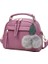 Mor Püskül Messenger Omuz Çantası Kadınlar Için Kız Moda Postacı Çantası Pu Deri Çanta Bayan Boston Hairball Crossbody Tote Çanta (Yurt Dışından) 1