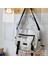 Siyah Rozet Ayı) Japon Harajuku Çok Yönlü Tuval Kadın Postacı Çantası Düz Renk Çevirme Rahat Çanta Omuzdan Askili Çanta Genç Kız Crossbody Çanta (Yurt Dışından) 4