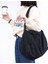 Kaliteli Siyah Kadın Kanvas Omuz Çantası Rahat Pamuklu Kumaş Crossbody Çanta Katı Fermuar Çanta Alışveriş Çantası Tote Öğrenci Eko Basit Kitap Çantaları (Yurt Dışından) 2