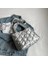 Gümüş Kadın Crossbody Çanta Düz Renk Naylon Pamuk-Yastıklı Alışveriş Çantası Rahat Fermuarlı Omuz Çantası Moda Kapitone Bayanlar Büyük Tote (Yurt Dışından) 1