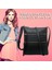 Siyah Retro Bayanlar Crossbody Çanta Fermuarlı Cebi Omuz Çantaları Ayarlanabilir Askı Satchels Çanta Seyahat Çantaları Için Yumuşak Deri Katı (Yurt Dışından) 5