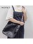 Siyah Kadın Sling Crossbody Çanta Dokuma Geniş Kayış Vintage Omuz Çantası Moda Bayanlar Kızlar Için Katı Retro Deri Ayarlanabilir Kemer (Yurt Dışından) 5