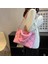 Pembe Kadın Crossbody Çanta Düz Renk Naylon Pamuk-Yastıklı Alışveriş Çantası Rahat Fermuar Omuz Çantası Moda Kapitone Bayanlar Büyük Tote (Yurt Dışından) 3
