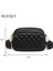 Siyah Dana Derisi Crossbody Çanta Çok Katmanlı Cep Omuz Crossbody Çanta Fermuar Geniş Kayış Eşkenar Dörtgen Desen Katı Kadın Satchel (Yurt Dışından) 4