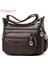 Kahverengi Basit Crossbody Çanta Çok Katmanlı Cep Yumuşak Deri Crossbody Tek Kollu Çanta Klasik Tasarımcı Katı Fermuar Bayanlar Seyahat Çantası (Yurt Dışından) 2