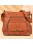 Kahverengi Vintage Askılı Çanta Kadın Yumuşak Deri Omuz Crossbody Çanta Çok Cep Çok Fonksiyonlu Düz Renk Retro Bayanlar Kızlar Çanta (Yurt Dışından) 1