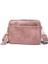 Pembe Kadın Moda Crossbody Çanta Düz Renk Messenger Kılıfı Geniş Kayış Püsküller Zip Küçük Kare Bayanlar Kız Için Pu Deri (Yurt Dışından) 1