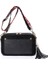 Siyah Vintage Omuz Çantaları Kadınlar Için Düz Renk Pu Deri Ekleme Geniş Kayış Crossbody Çanta Kadın Telefon Çanta Messenger Çanta (Yurt Dışından) 1