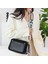 Siyah Vintage Omuz Çantaları Kadınlar Için Düz Renk Pu Deri Ekleme Geniş Kayış Crossbody Çanta Kadın Telefon Çanta Messenger Çanta (Yurt Dışından) 3