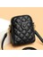 Siyah Deri Omuz Crossbody Çanta Kapitone Eşkenar Dörtgen Crossbody Tek Kollu Çanta Küçük Ayarlanabilir Askılı Bayanlar Kadın Için Taşınabilir Katı (Yurt Dışından) 1
