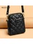 Siyah Deri Omuz Crossbody Çanta Kapitone Eşkenar Dörtgen Crossbody Tek Kollu Çanta Küçük Ayarlanabilir Askılı Bayanlar Kadın Için Taşınabilir Katı (Yurt Dışından) 2