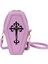 Mor Retro Crossbody Çanta Tabut Şekli Gotik Messenger Kılıfı Pu Deri Omuz Çantası Küçük Çapraz Cadılar Bayramı Tema Partisi Için (Yurt Dışından) 1