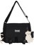 Siyah Japon Harajuku Naylon Messenger Kılıfı Moda Rahat Kadın Crossbody Çanta Spor Seyahat Için Büyük Kapasiteli Lise Kitap Çantası (Yurt Dışından) 1