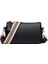 Siyah Vintage Messenger Çanta Geniş Kayış Moda Bayanlar Crossbody Çanta Düz Renk Crossbody Messenger Çanta Seyahat Için Yumuşak Doku (Yurt Dışından) 1