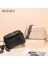 Siyah Kadın Moda Messenger Kılıfı Düz Renk Crossbody Çantası Geniş Kayış Püsküller Zip Küçük Kare Bayanlar Kız Için Pu Deri (Yurt Dışından) 3