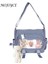 Mavi Kadın Vintage Crossbody Çanta Rozet Kolye Kore Koleji Bayanlar Crossbody Kese Seyahat Için Çok Cep Ayarlanabilir Askı Günlük (Yurt Dışından) 3