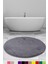 Elite Antrasit 120X120 cm Yuvarlak Peluş Banyo Halısı Kaymaz Taban Pufidik Banyo Paspası 1