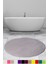 Elite Gri 120X120 cm Yuvarlak Peluş Banyo Halısı Kaymaz Taban Pufidik Banyo Paspası 1