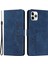 Iphone 12 Pro Max Telefon Kılıfı Kalp Şekimi Kılıf Deri Touch Hissed Hisset Pu Deri Stand Cüzdan Telefon Kabuğu Strap-Sapfire (Yurt Dışından) 1