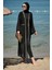 Payetli Siyah Kimono Kaftan P2346 2