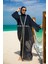 Payetli Siyah Kimono Kaftan P2346 4