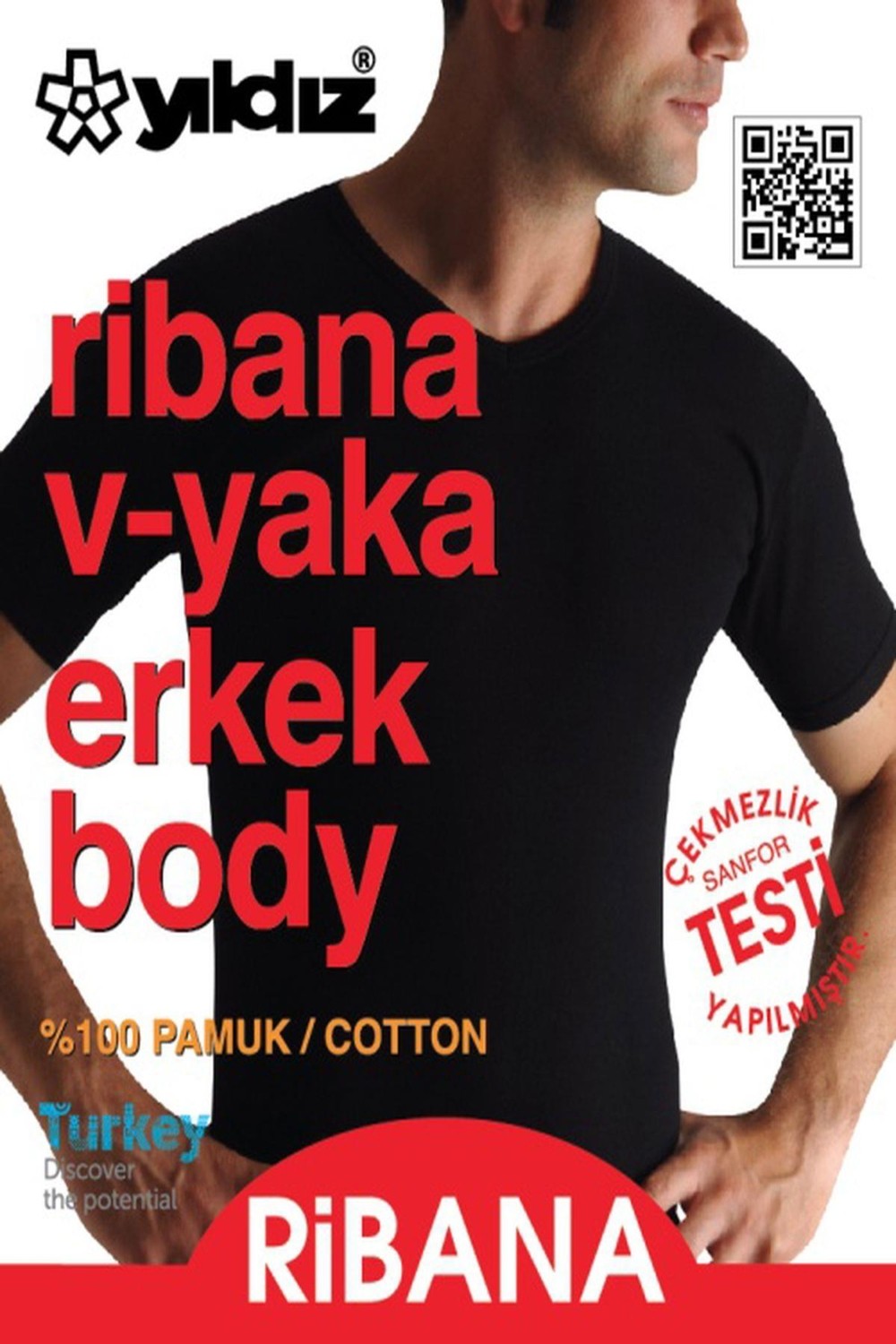Yıldız Erkek Ribana V Yaka Body Atlet 60/62 - 6 Adet görsel 3