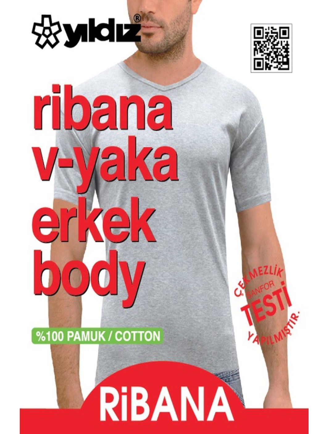 Yıldız Erkek Ribana V Yaka Body Atlet 60/62 - 6 Adet görsel 6