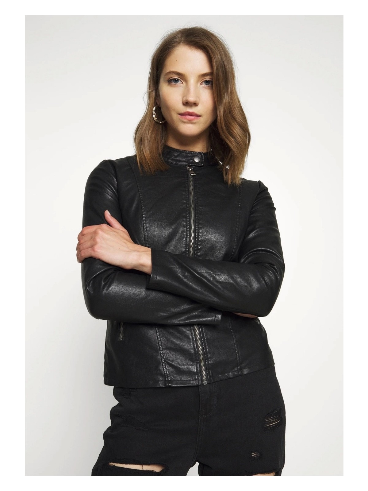 Only 15295403 Kadın Suni Deri Ceket - Siyah