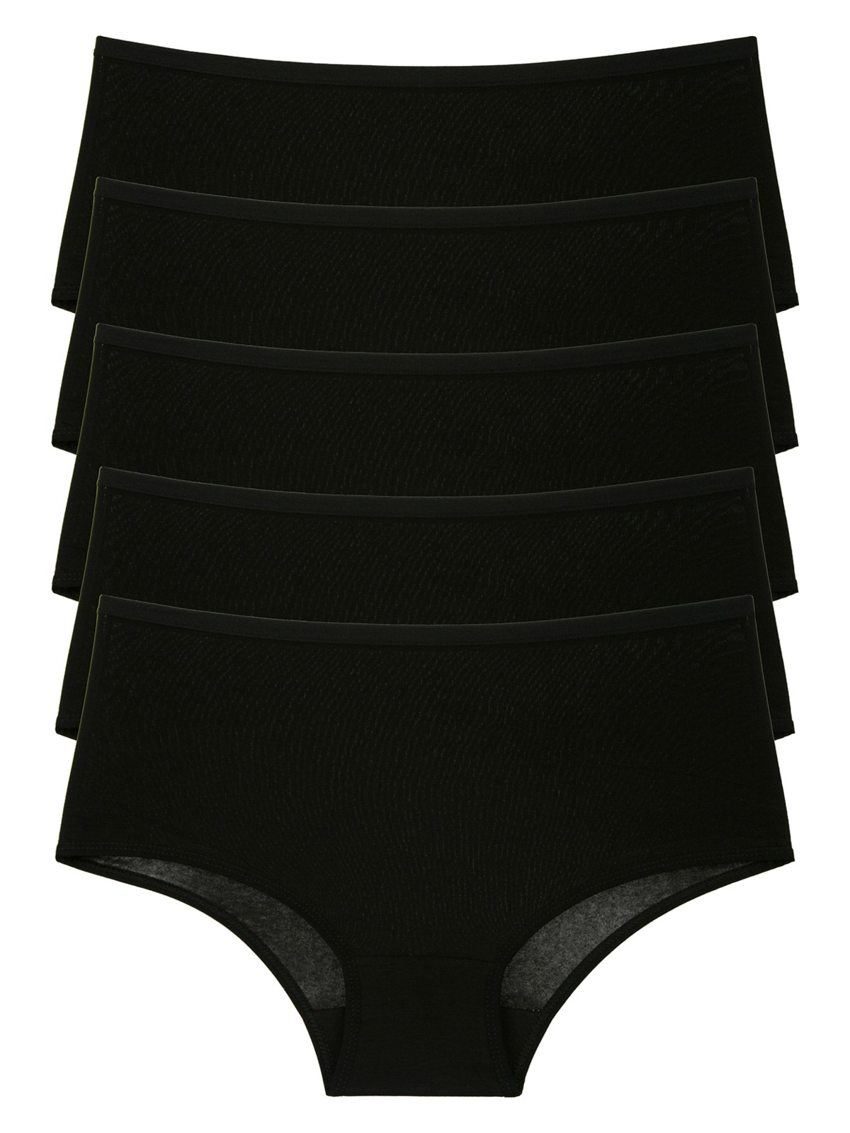 Nicoletta Kadın Külot Yüksek Bel Büyük Beden 5 Li Paket Pamuklu Likralı Siyah