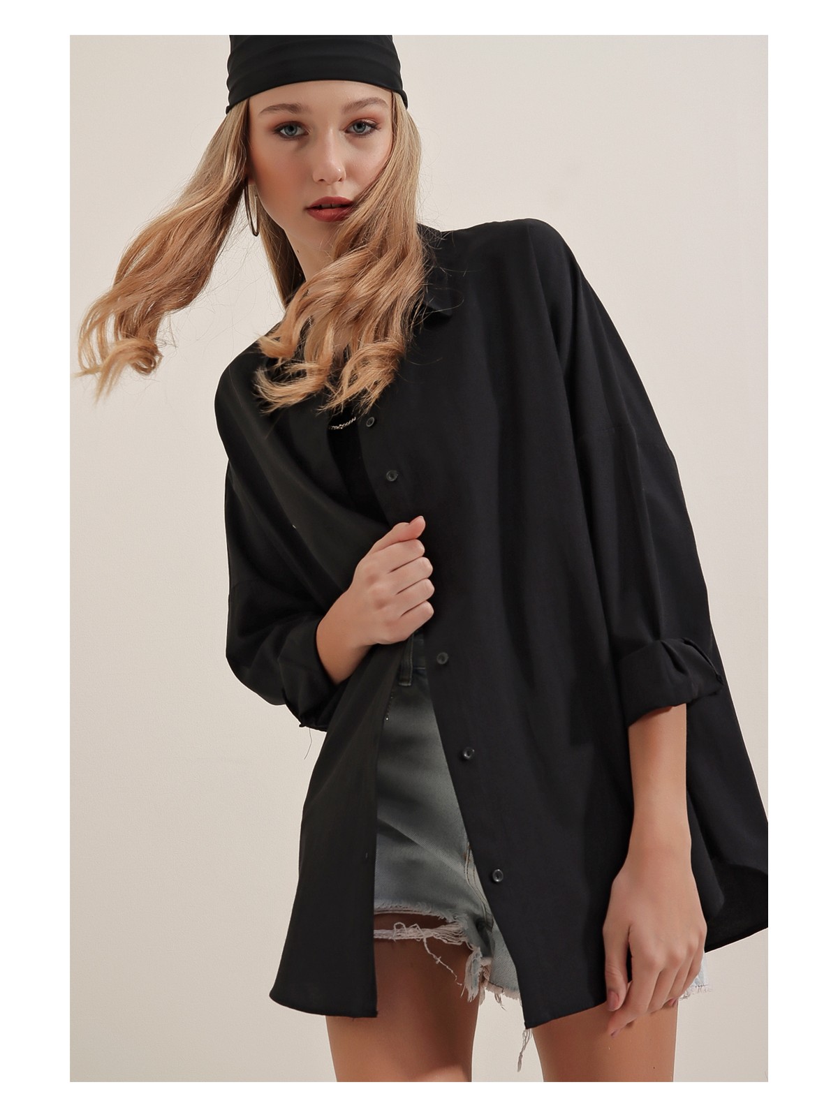 Rodi Oversize Uzun Basic Gömlek DS22YB113900 - Görsel 6