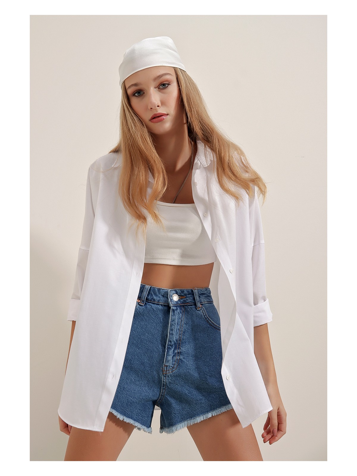 Rodi Oversize Uzun Basic Gömlek DS22YB113900 - Görsel 3