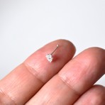 Heppii 925 Ayar Gümüş Taşlı  Kalp Model Hızma Burun Piercing